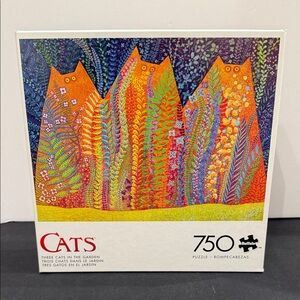 Buffalo Games Three Cats in the Garden 750-Piece puzzle